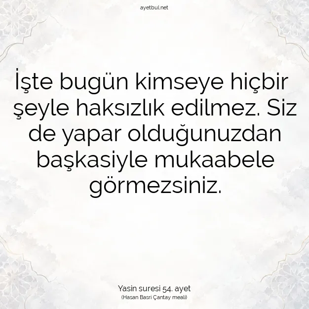 Ayetbul | Kuran Mealleri | Quran | Yasin suresi 54. ayet