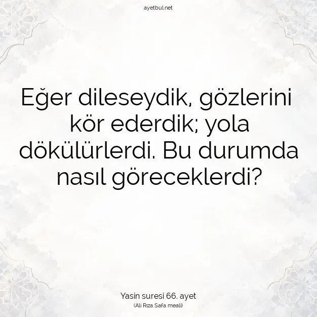 Ayetbul | Kuran Mealleri | Quran | Yasin suresi 66. ayet