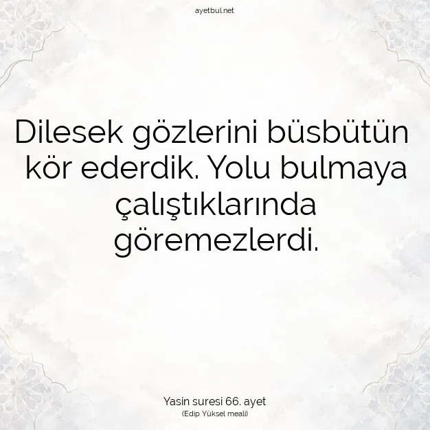Ayetbul | Kuran Mealleri | Quran | Yasin suresi 66. ayet