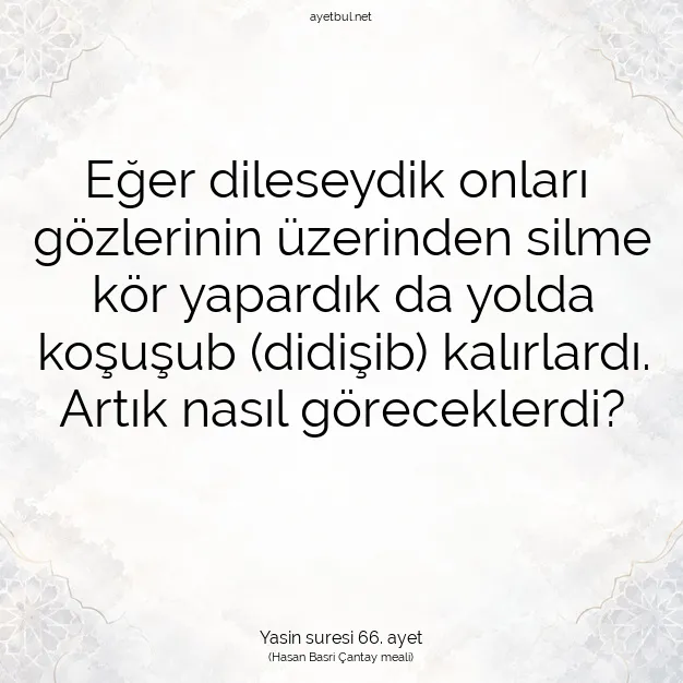 Ayetbul | Kuran Mealleri | Quran | Yasin suresi 66. ayet