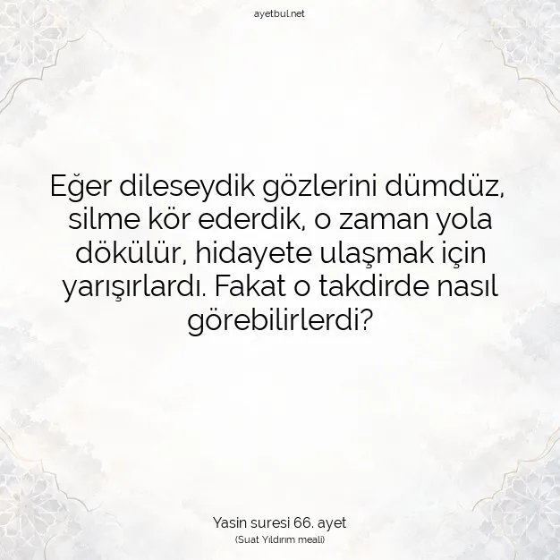 Ayetbul | Kuran Mealleri | Quran | Yasin suresi 66. ayet
