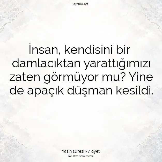 Ayetbul | Kuran Mealleri | Quran | Yasin suresi 77. ayet
