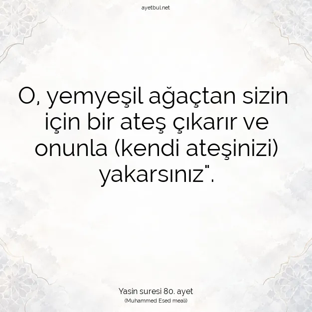 Ayetbul | Kuran Mealleri | Quran | Yasin suresi 80. ayet