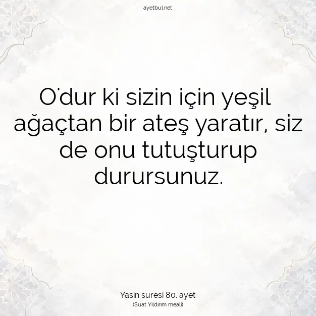 Ayetbul | Kuran Mealleri | Quran | Yasin suresi 80. ayet