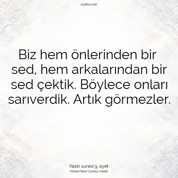 Ayetbul | Kuran Mealleri | Quran | Yasin suresi 9. ayet