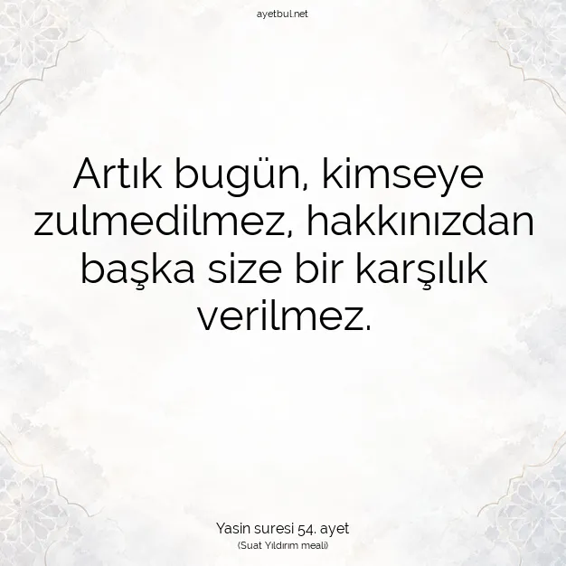 Ayetbul | Kuran Mealleri | Quran | Yasin suresi 54. ayet