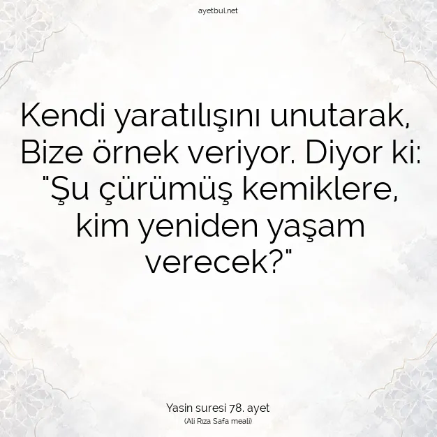 Ayetbul | Kuran Mealleri | Quran | Yasin suresi 78. ayet