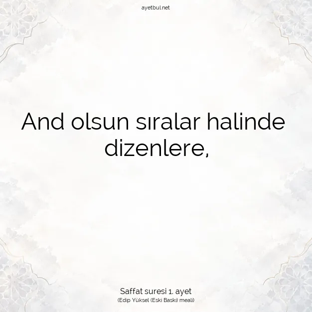 Ayetbul | Kuran Mealleri | Quran | Saffat suresi 1. ayet