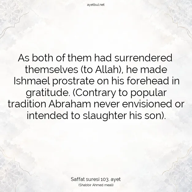 Ayetbul | Kuran Mealleri | Quran | Saffat suresi 103. ayet