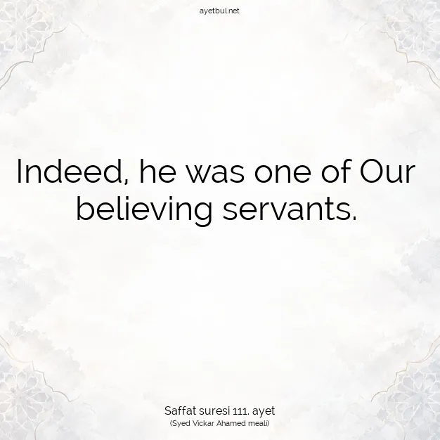 Ayetbul | Kuran Mealleri | Quran | Saffat suresi 111. ayet