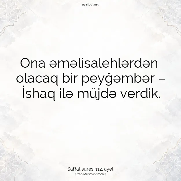 Ayetbul | Kuran Mealleri | Quran | Saffat suresi 112. ayet