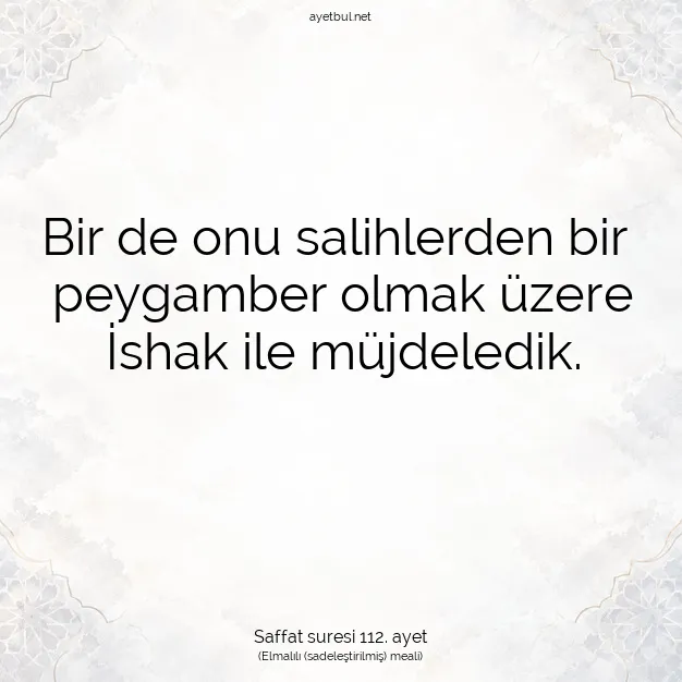 Ayetbul | Kuran Mealleri | Quran | Saffat suresi 112. ayet