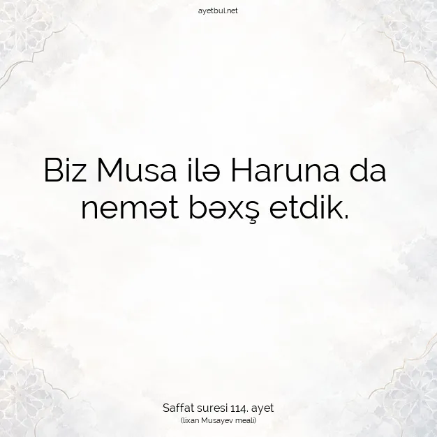 Ayetbul | Kuran Mealleri | Quran | Saffat suresi 114. ayet