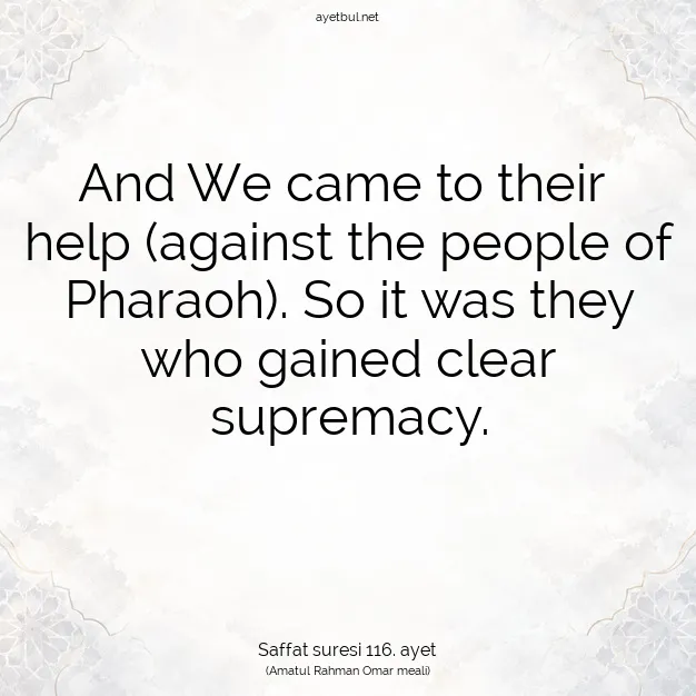 Ayetbul | Kuran Mealleri | Quran | Saffat suresi 116. ayet