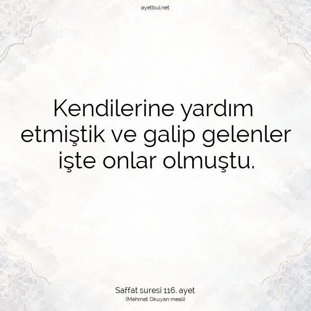 Ayetbul | Kuran Mealleri | Quran | Saffat suresi 116. ayet