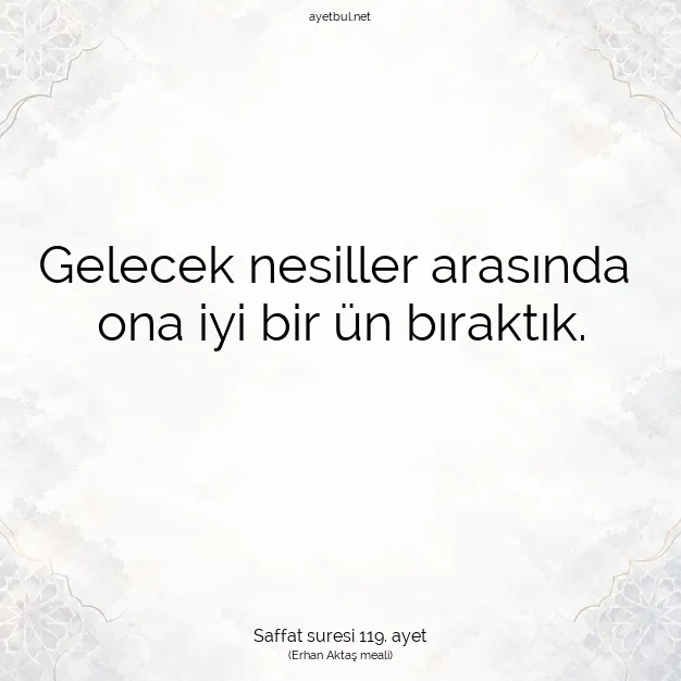 Ayetbul | Kuran Mealleri | Quran | Saffat suresi 119. ayet