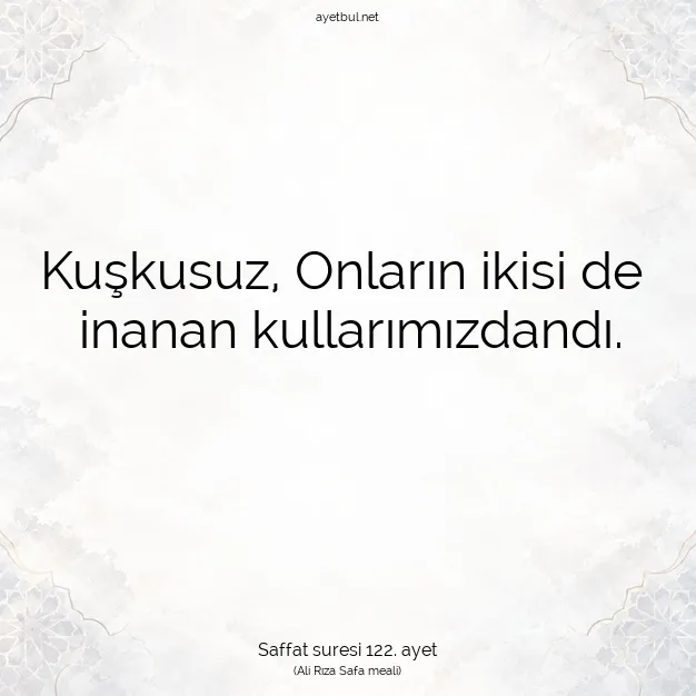 Ayetbul | Kuran Mealleri | Quran | Saffat suresi 122. ayet