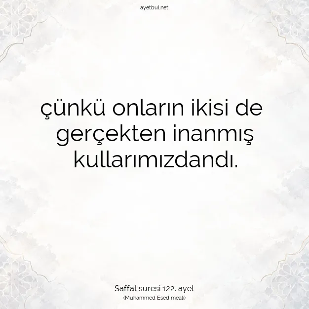 Ayetbul | Kuran Mealleri | Quran | Saffat suresi 122. ayet