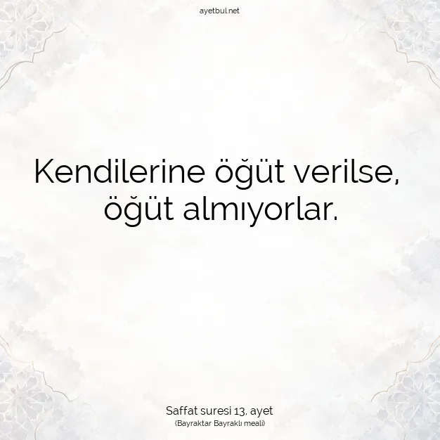 Ayetbul | Kuran Mealleri | Quran | Saffat suresi 13. ayet