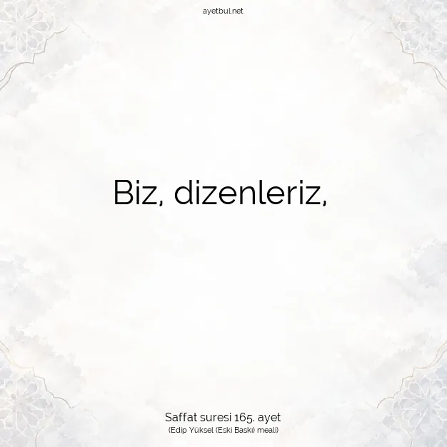 Ayetbul | Kuran Mealleri | Quran | Saffat suresi 165. ayet