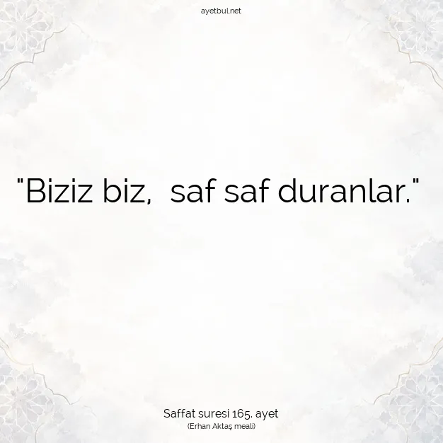 Ayetbul | Kuran Mealleri | Quran | Saffat suresi 165. ayet