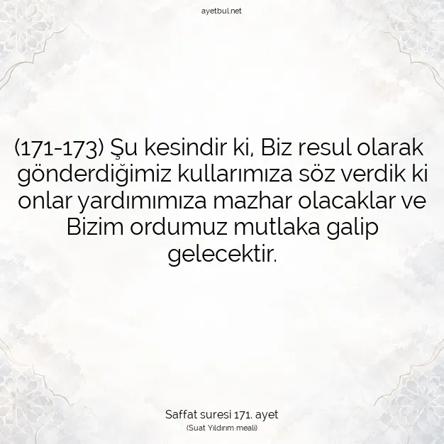 Ayetbul | Kuran Mealleri | Quran | Saffat suresi 171. ayet