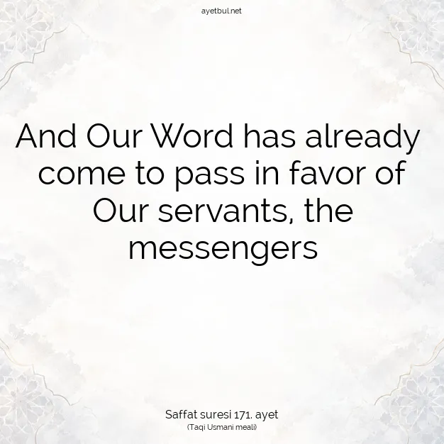 Ayetbul | Kuran Mealleri | Quran | Saffat suresi 171. ayet