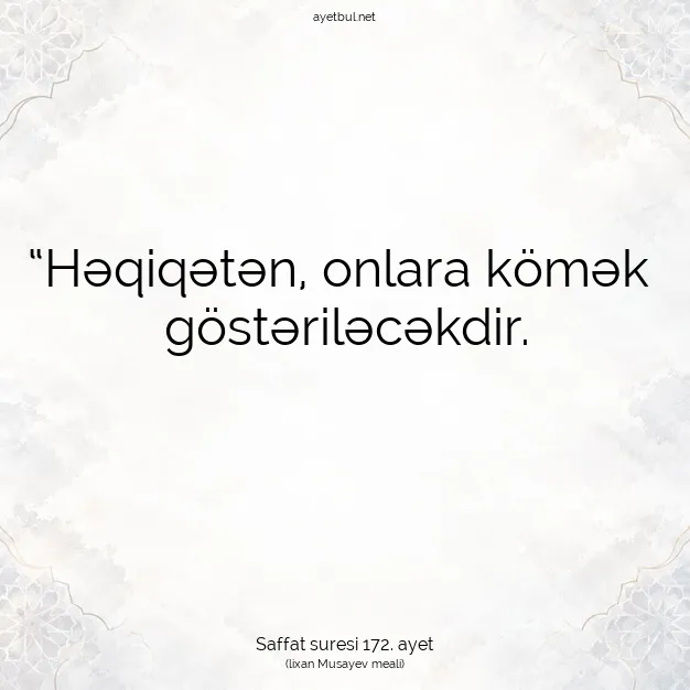 Ayetbul | Kuran Mealleri | Quran | Saffat suresi 172. ayet