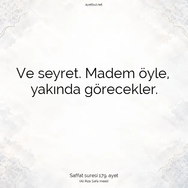 Ayetbul | Kuran Mealleri | Quran | Saffat suresi 179. ayet
