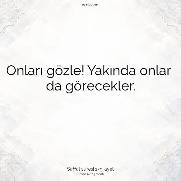 Ayetbul | Kuran Mealleri | Quran | Saffat suresi 179. ayet