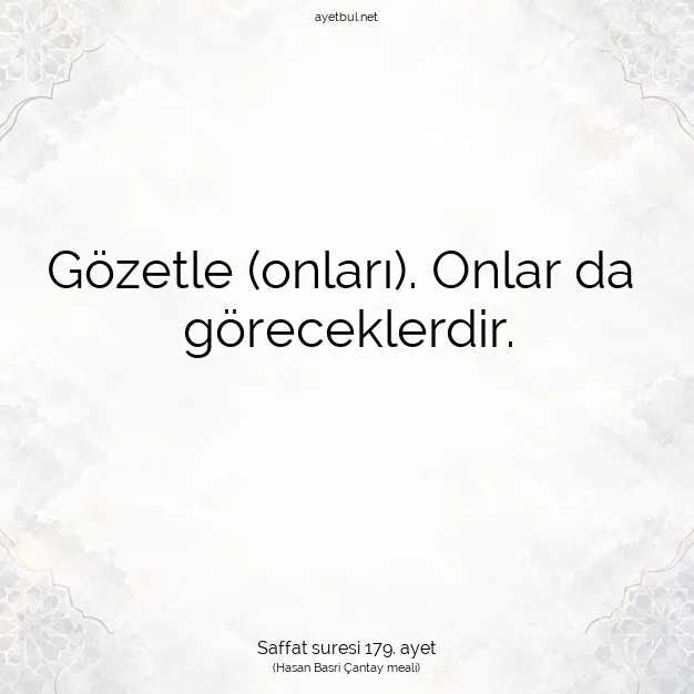 Ayetbul | Kuran Mealleri | Quran | Saffat suresi 179. ayet