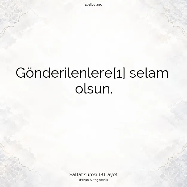 Ayetbul | Kuran Mealleri | Quran | Saffat suresi 181. ayet