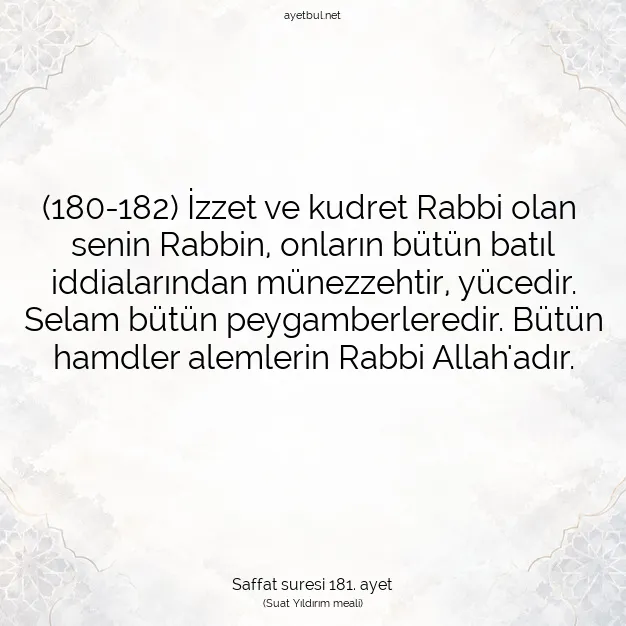 Ayetbul | Kuran Mealleri | Quran | Saffat suresi 181. ayet