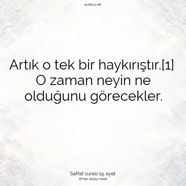 Ayetbul | Kuran Mealleri | Quran | Saffat suresi 19. ayet