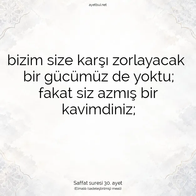 Ayetbul | Kuran Mealleri | Quran | Saffat suresi 30. ayet