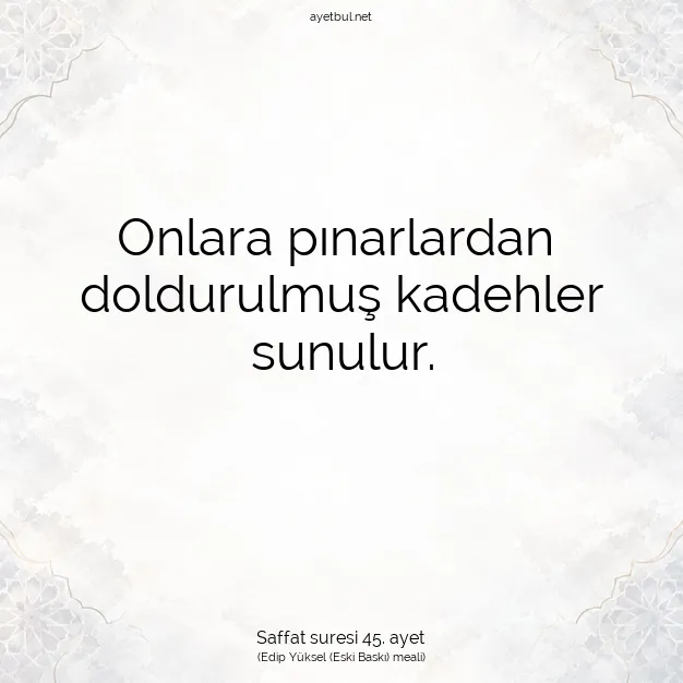 Ayetbul | Kuran Mealleri | Quran | Saffat suresi 45. ayet
