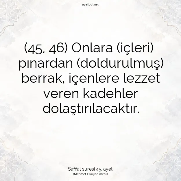 Ayetbul | Kuran Mealleri | Quran | Saffat suresi 45. ayet