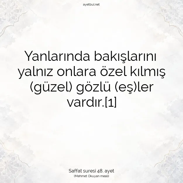 Ayetbul | Kuran Mealleri | Quran | Saffat suresi 48. ayet