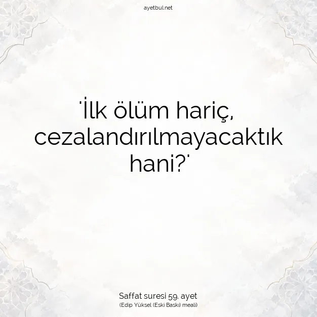 Ayetbul | Kuran Mealleri | Quran | Saffat suresi 59. ayet