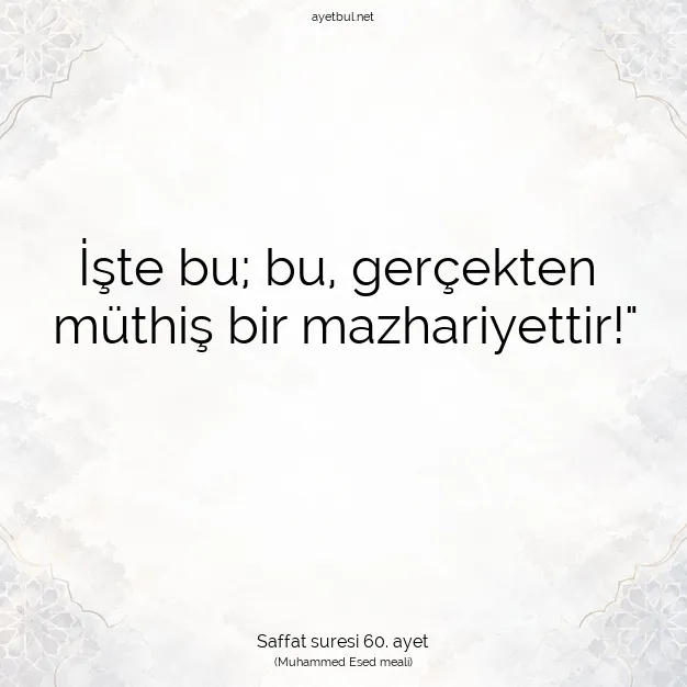 Ayetbul | Kuran Mealleri | Quran | Saffat suresi 60. ayet