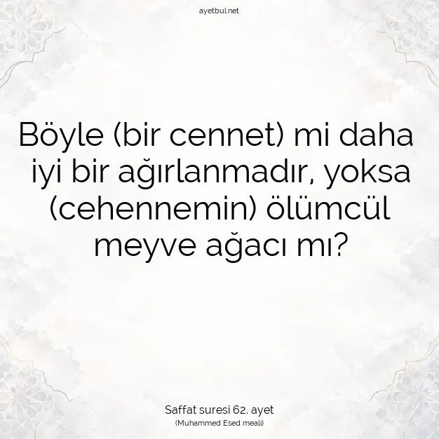 Ayetbul | Kuran Mealleri | Quran | Saffat suresi 62. ayet