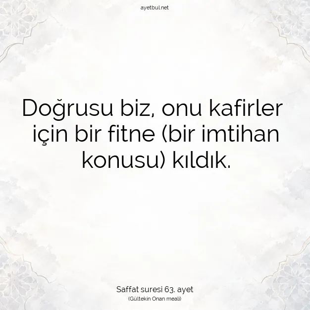 Ayetbul | Kuran Mealleri | Quran | Saffat suresi 63. ayet