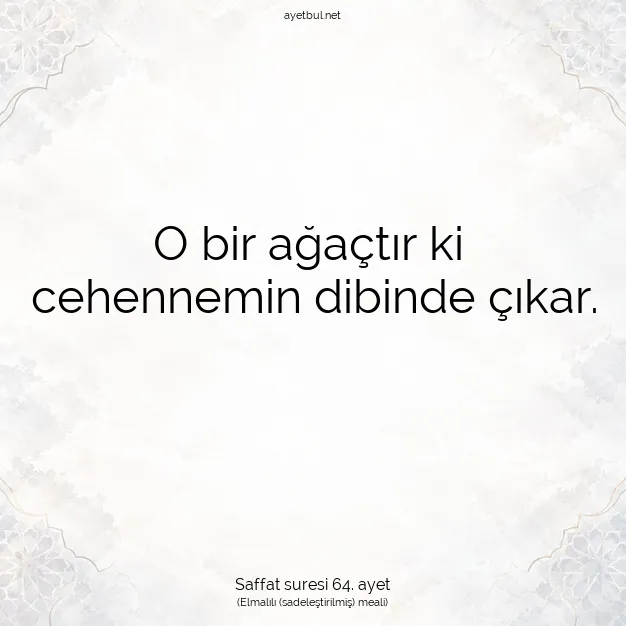 Ayetbul | Kuran Mealleri | Quran | Saffat suresi 64. ayet
