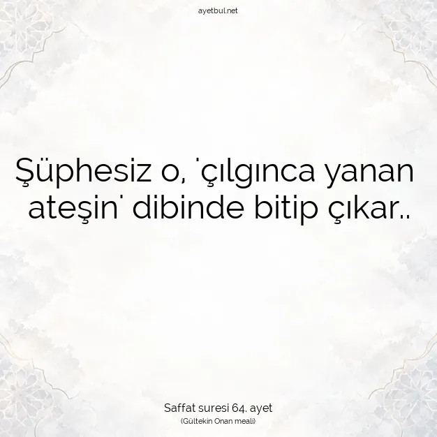 Ayetbul | Kuran Mealleri | Quran | Saffat suresi 64. ayet