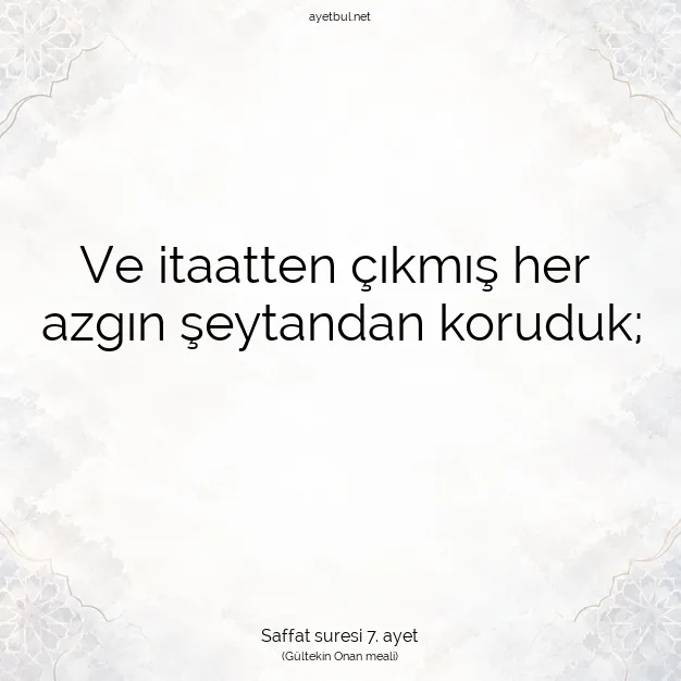 Ayetbul | Kuran Mealleri | Quran | Saffat suresi 7. ayet