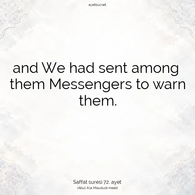 Ayetbul | Kuran Mealleri | Quran | Saffat suresi 72. ayet