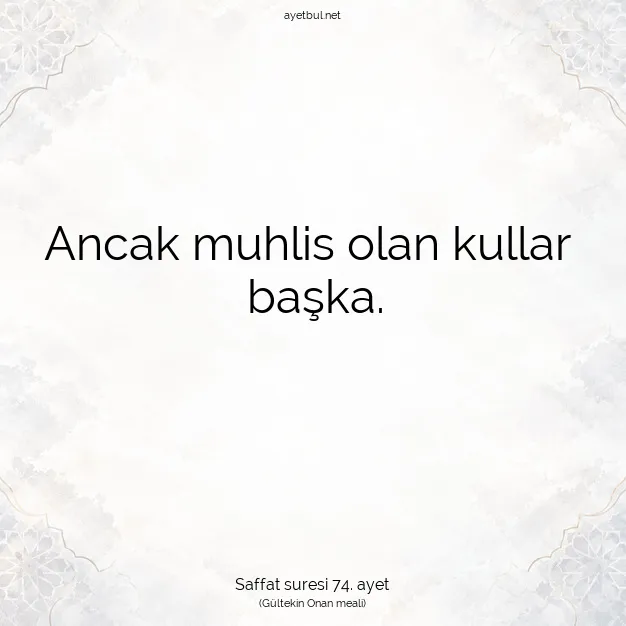 Ayetbul | Kuran Mealleri | Quran | Saffat suresi 74. ayet