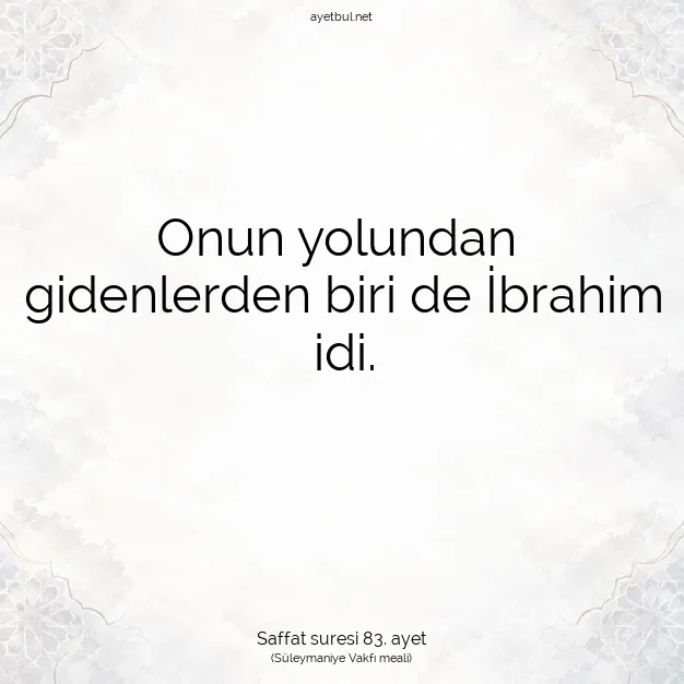 Ayetbul | Kuran Mealleri | Quran | Saffat suresi 83. ayet