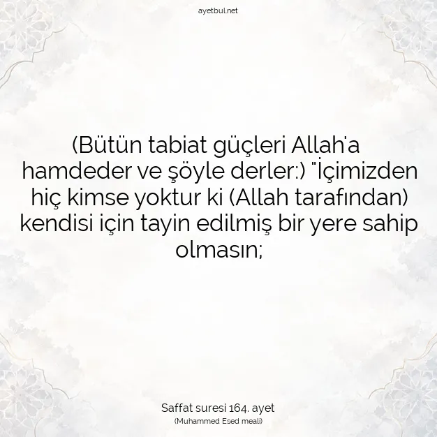 Ayetbul | Kuran Mealleri | Quran | Saffat suresi 164. ayet