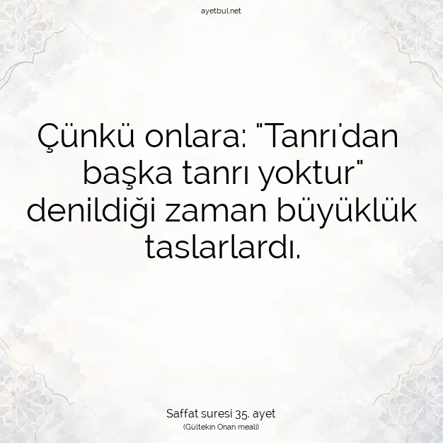 Ayetbul | Kuran Mealleri | Quran | Saffat suresi 35. ayet